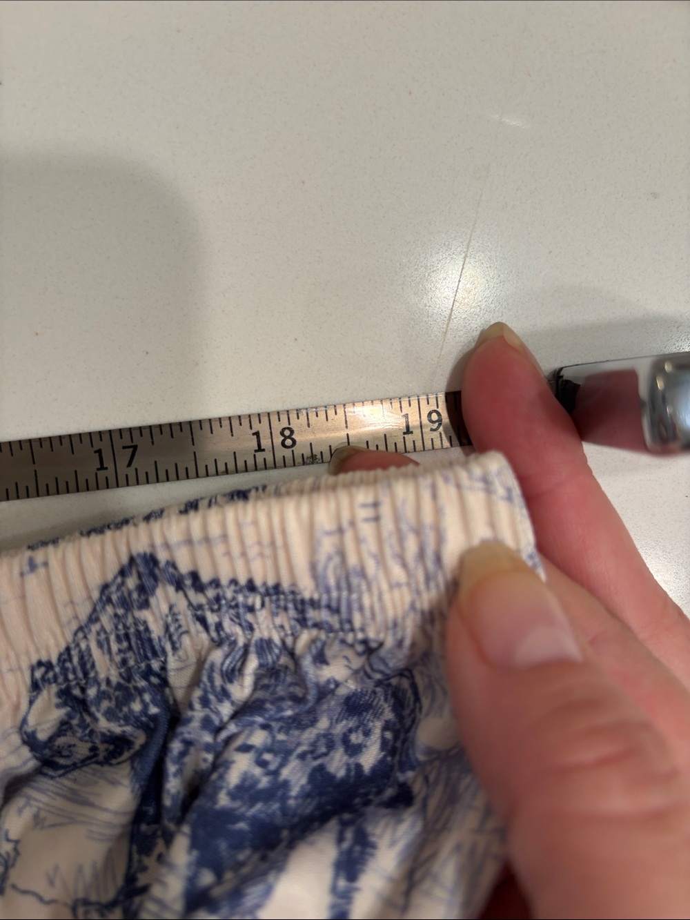 Blue & White Toile Short Pajama Set - Classic Sleepwear - Picture 11 of 14
